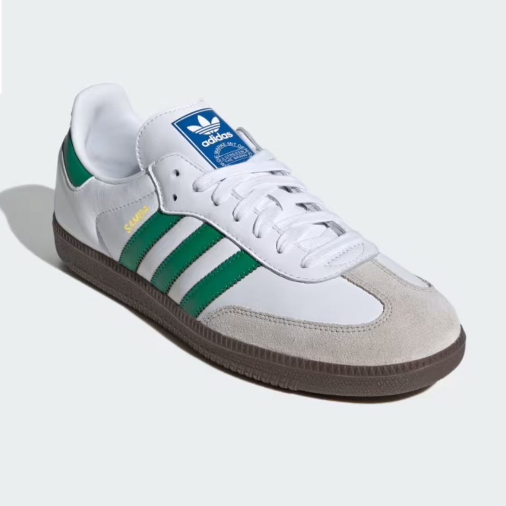 NWT Adidas Samba Green and White Sneakers  5.5